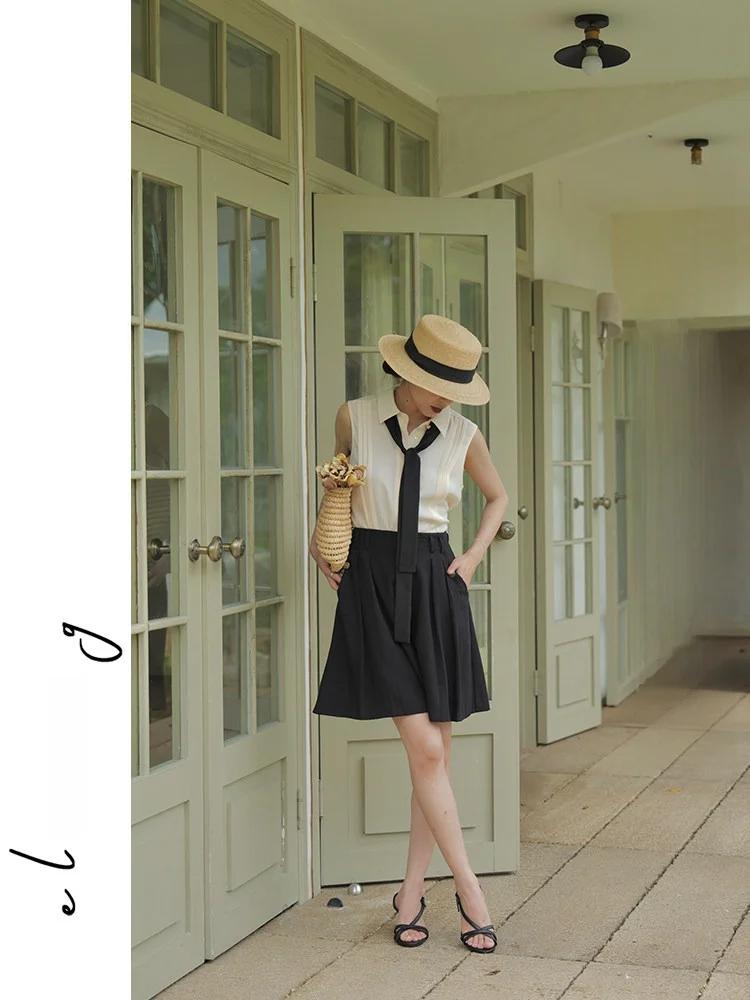

Elwing Original Black Cloud Feel Lightweight Draped Skirt Pants Women's Fashionable Elegant Versatile Casual Trousers
