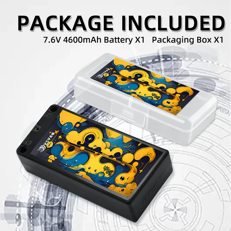 VSVAW 2S 7.6V HV 리포 배터리 4600mAh 100C 하드 케이스 XT60 플러그 포함 RC 자동차 보트 트럭 탱크 차량 트러기 버기 익스팬드 랠리용
