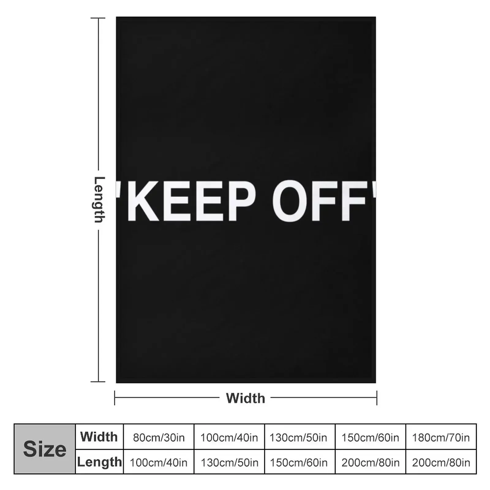 KEEP OFF LOGO - WHITE Throw Blanket warm for winter Retros Warm Blankets