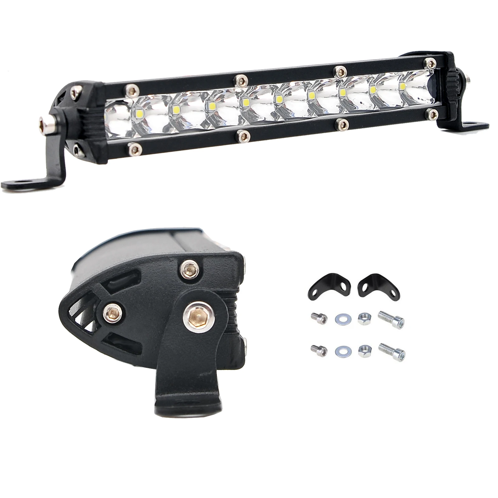 

White / Yellow Ultra Slim 7inch 50W Single Row LED Work Light Bar Offroad Fog Driving For Car Truck ATV SUV 4X4 UTE UTV Boat 4WD