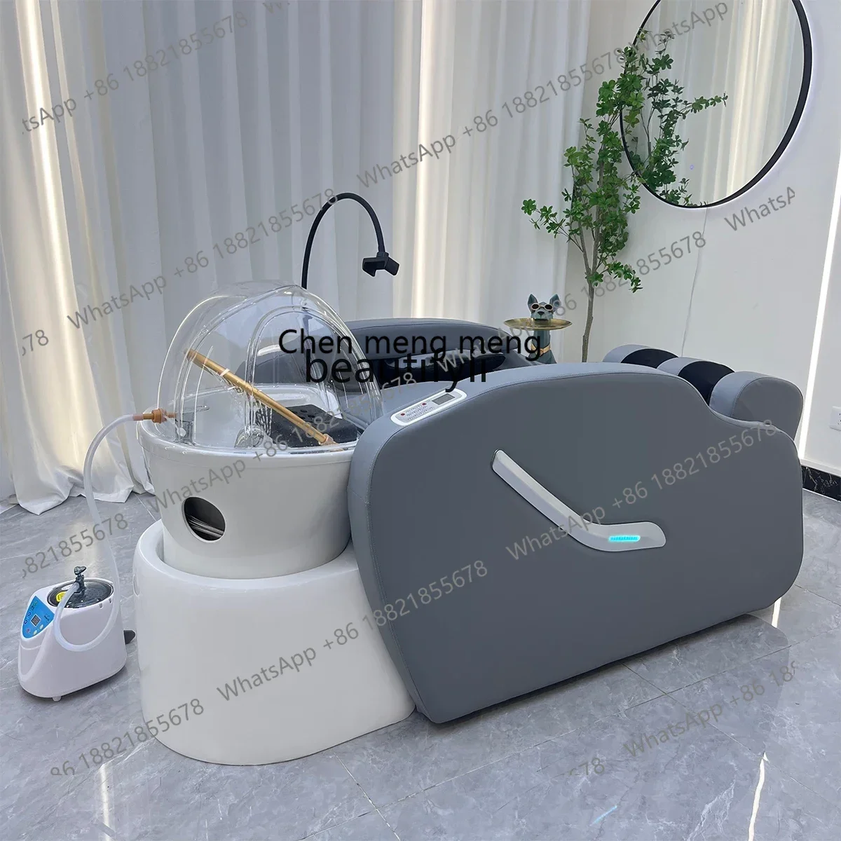 

Automatic intelligent electric massage shampoo bed Barber shop water circulation head treatment bed5556