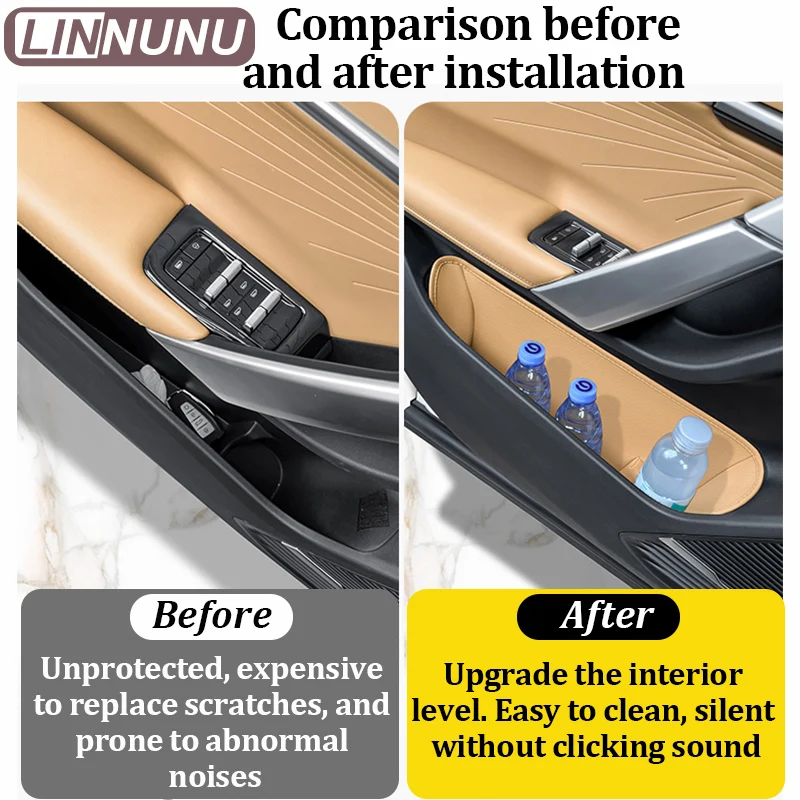 LINNUNU Fit for GEELY Atlas II Starray Boyue L Car Door Inner Armrest Handle Storage Box Glove Box Organizer Bag Slot Cushion