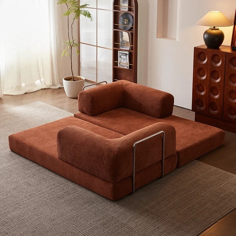 Vacuum compression sofa corduroy retro straight sofa bed fabric