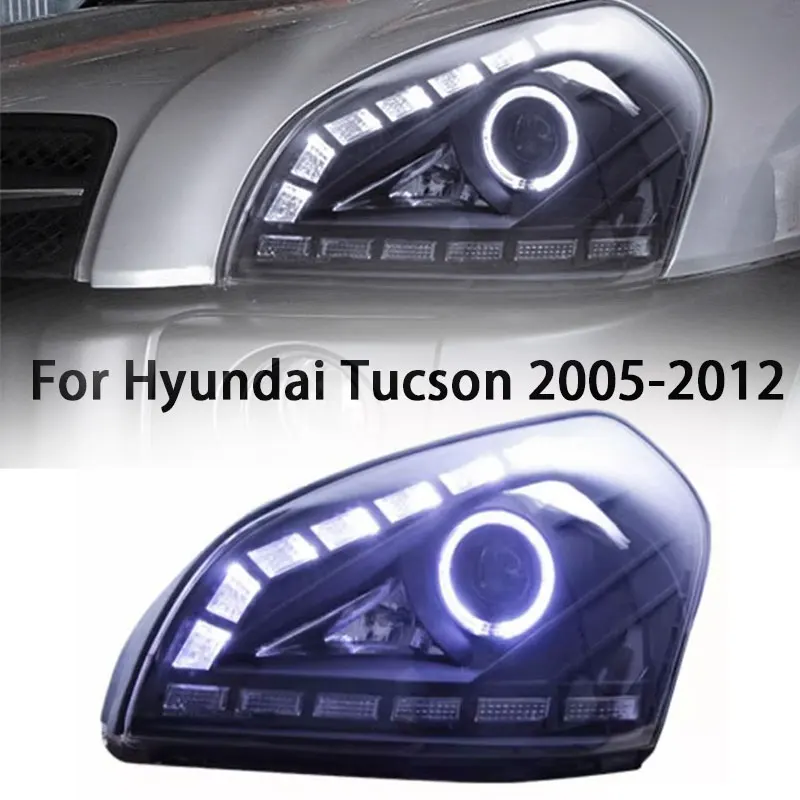 Head Lamp for Hyundai Tucson LED Headlight 2005-2012 Headlights Tucson DRL Turn Signal High Beam Angel Eye Projector Lens