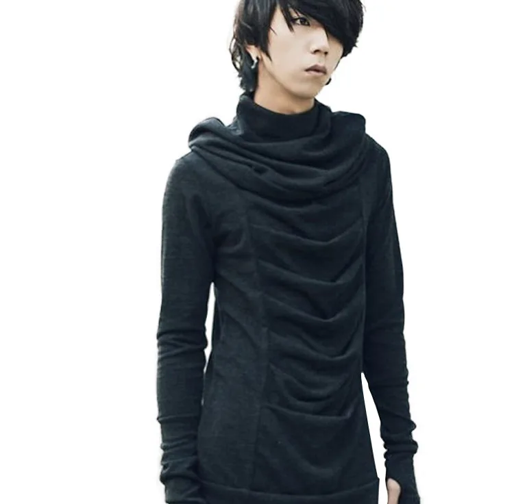 

Футболка мужская плиссированная с длинным рукавом, модный топ в Корейском стиле, для ночного клуба, бара, стилиста, певицы, сценический костюм