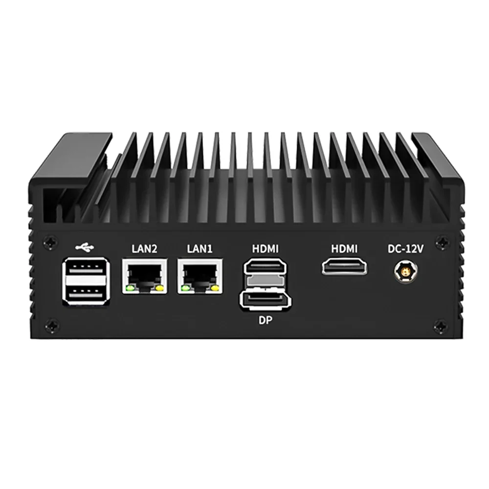 BKHD 2xi226-V 2.5G Intel N100 Mini PC senza ventola 2 * COM NVMe 2 * HD 1 * DP Raffreddamento efficiente Router firewall solido Computer industriale