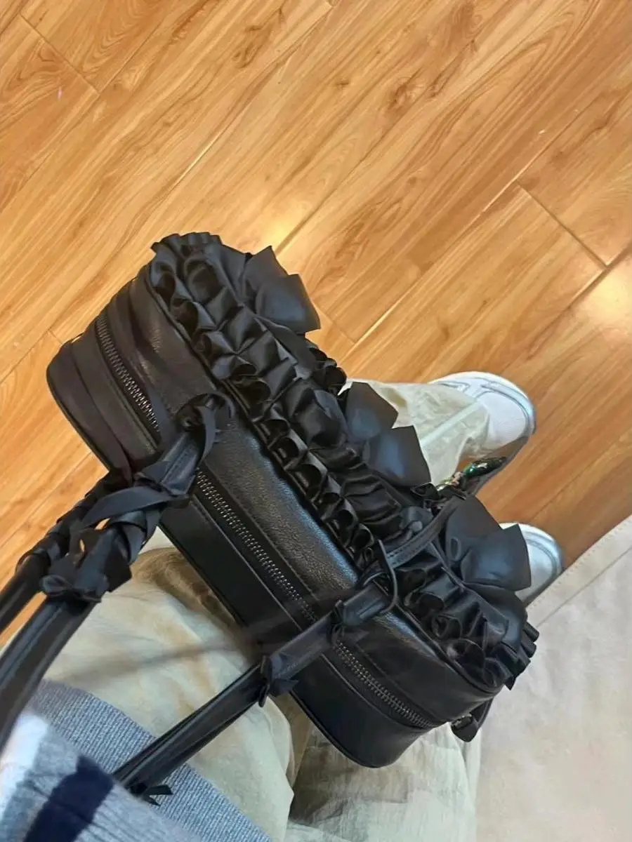 

Bla Bowtie Gothic Lolita Underarm Bag Faionable Cool Sweet Sle Versatile Single oulder Bag for Casual Ocns