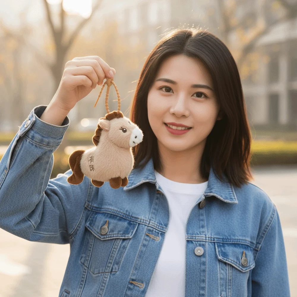 لطيف محشوة الحيوان الحصان الكرتون نعمة الكلمات أفخم الحصان دمية قلادة سنة الحصان رقيق زودياك المهر تمثال