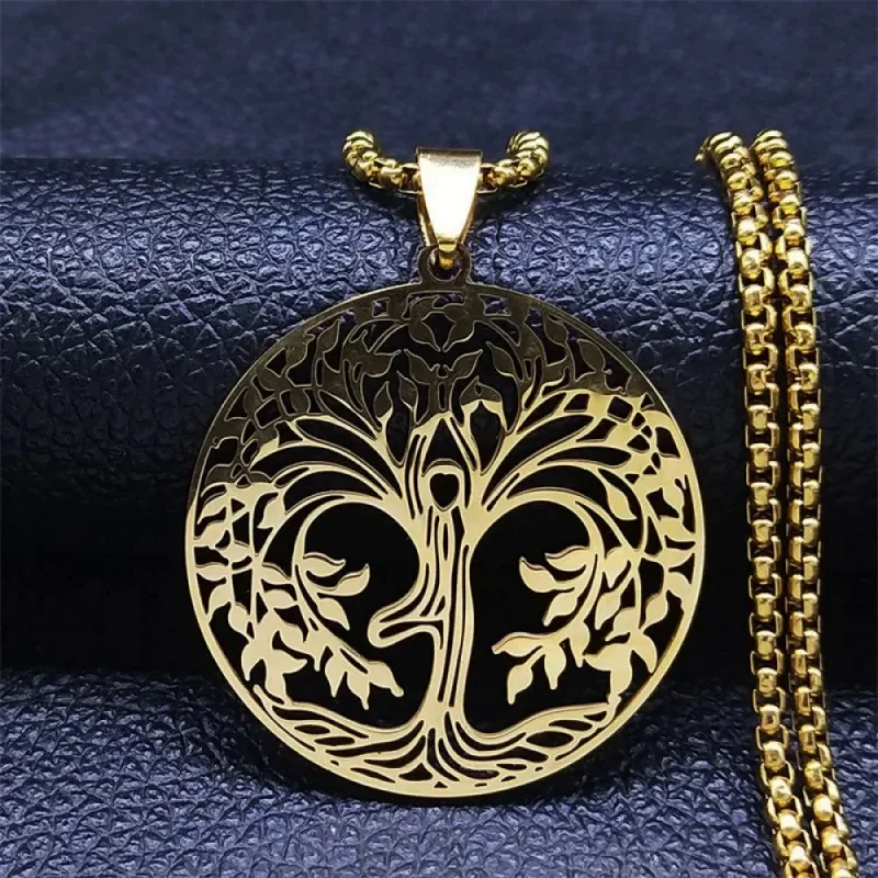 Hip-Hop Style Stainless Steel Tree Of Life Quality Personalized High-End Pendant Necklace For Men And Women Jewelry Accessories