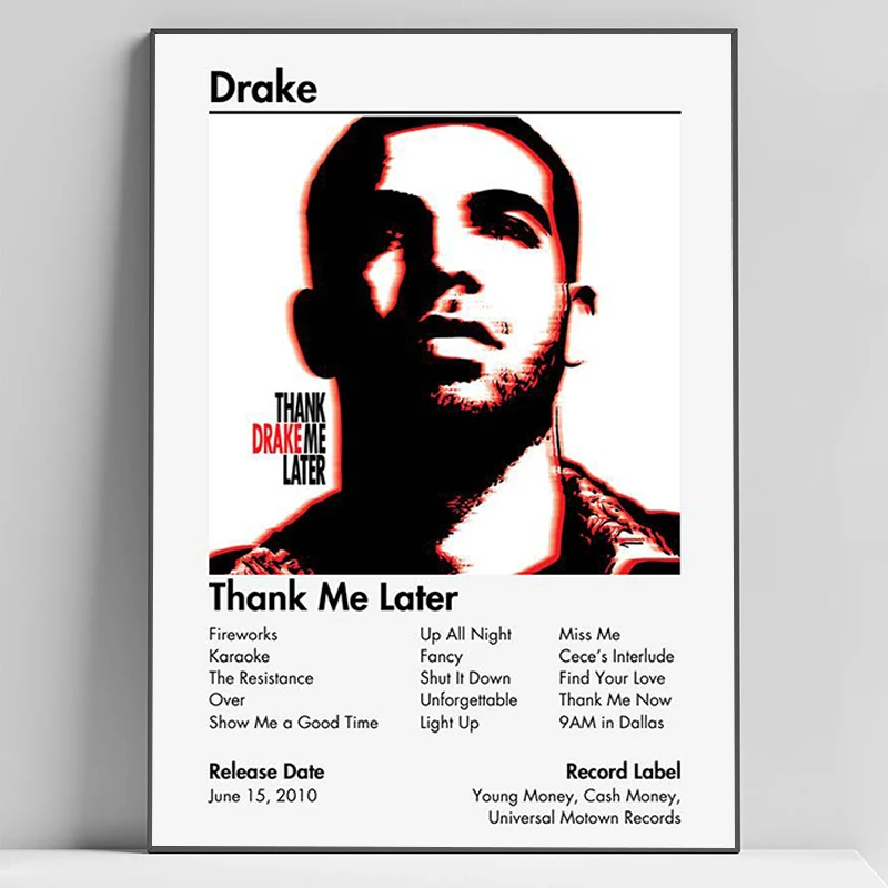 Nouveau Drake vues prendre soin ses chiens de perte couverture d'album de musique impressions sur toile affiche décoration intérieure de la maison décor mural de salon