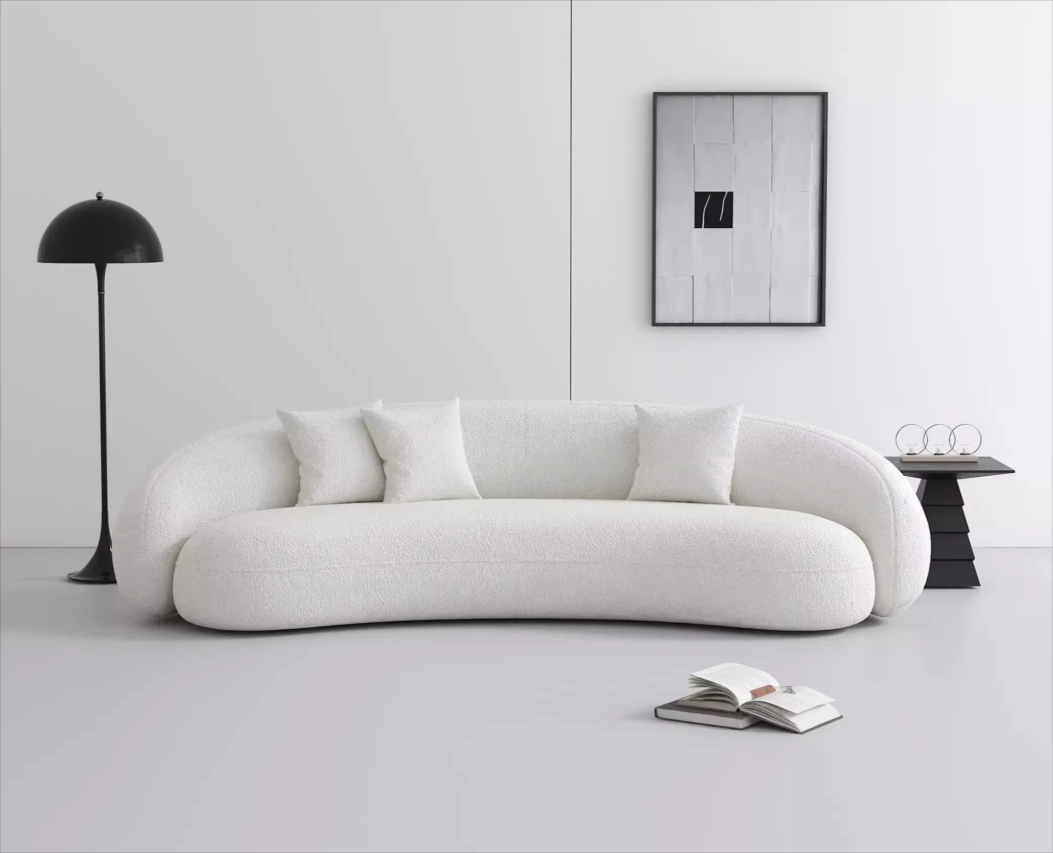 A Minimalist curved sofa small apartment living room creative leisure