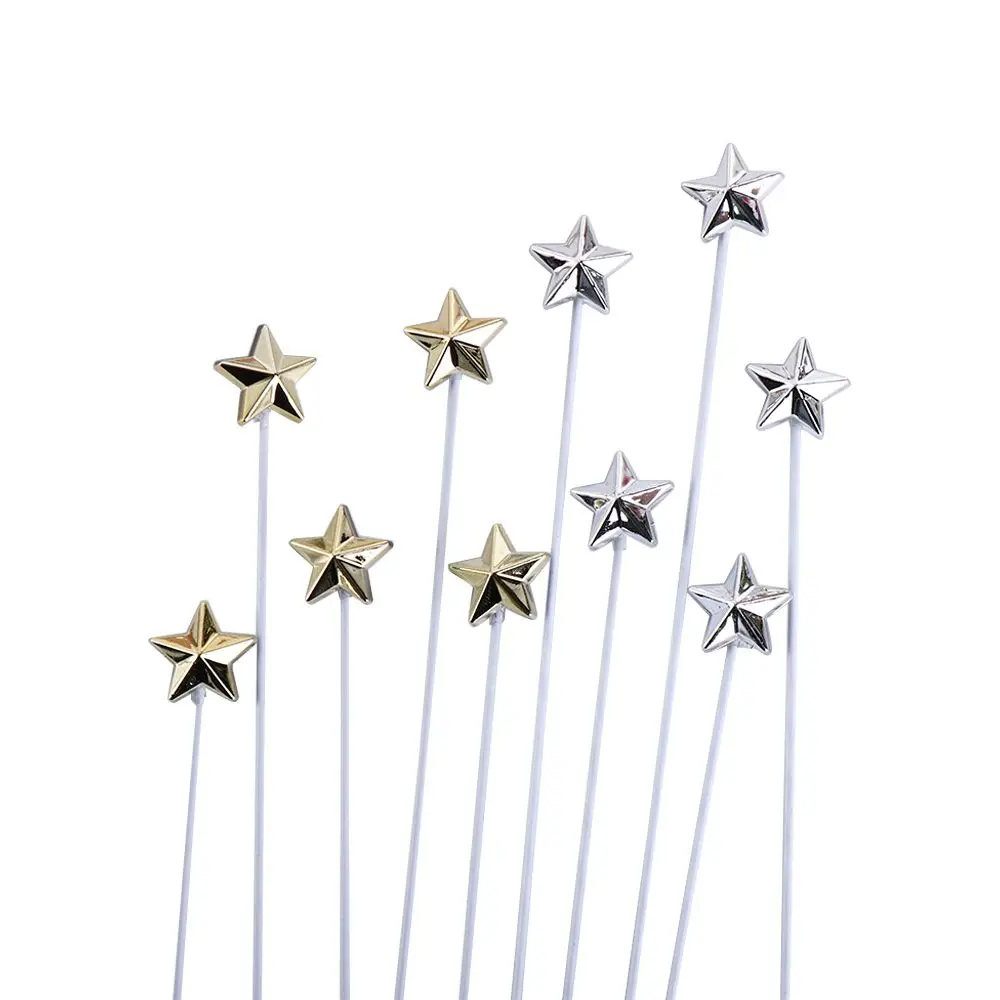 Plata Día de los niños Baby Shower estrella de cinco puntas para postre DIY regalos para hornear suministros de cumpleaños pastel insertar pastel Topper