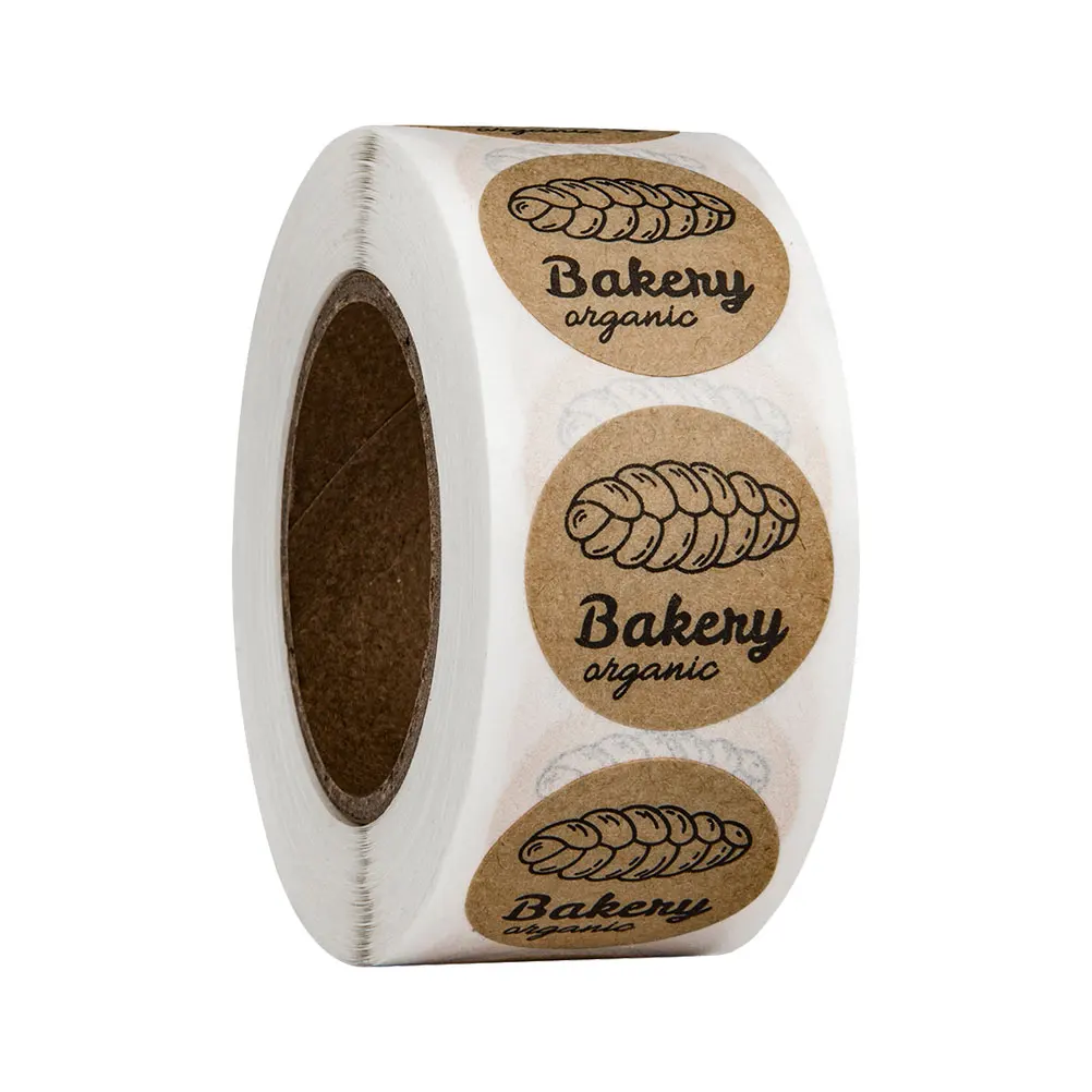 

Round Decorative Kraft Paper Food Tags Baking Business Label Sticker Business Round Stickers Cookies Candy Bags Sealing