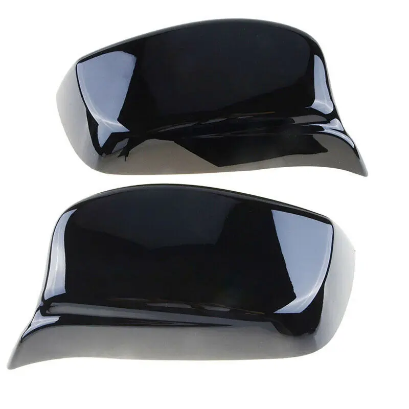 

or BMW 5 Series E60 E61 E63 E64 2003-2008 Carbon fiber pattern cow horn glossy black rearview mirror housing