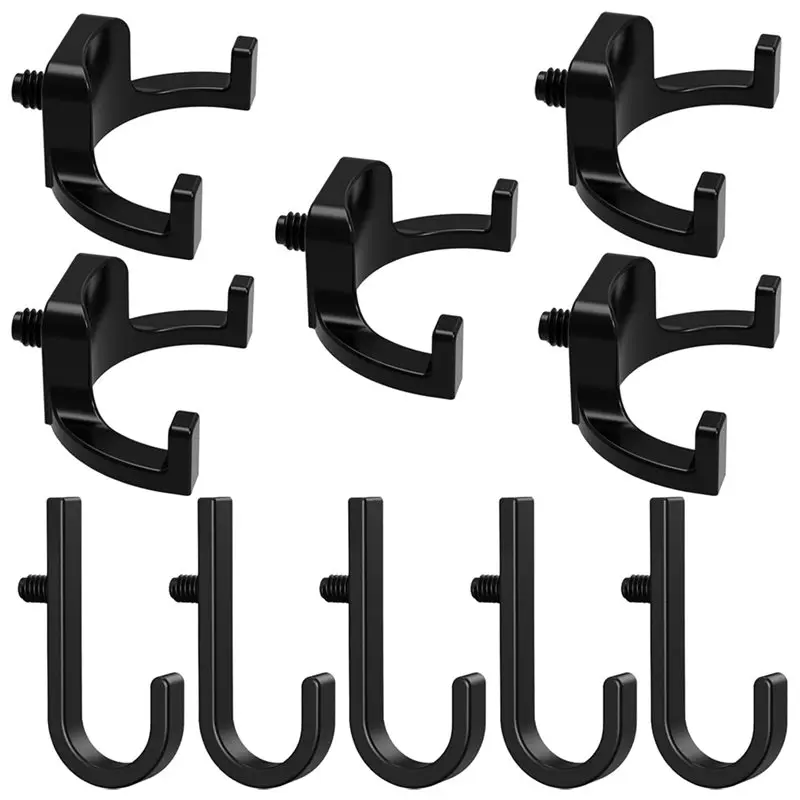 A27F-Shed Accessories Kit 10Pcs Storage Shed Tool Hooks With J-Shape And U-Shape Hangers For Workshops For Organizing Tools