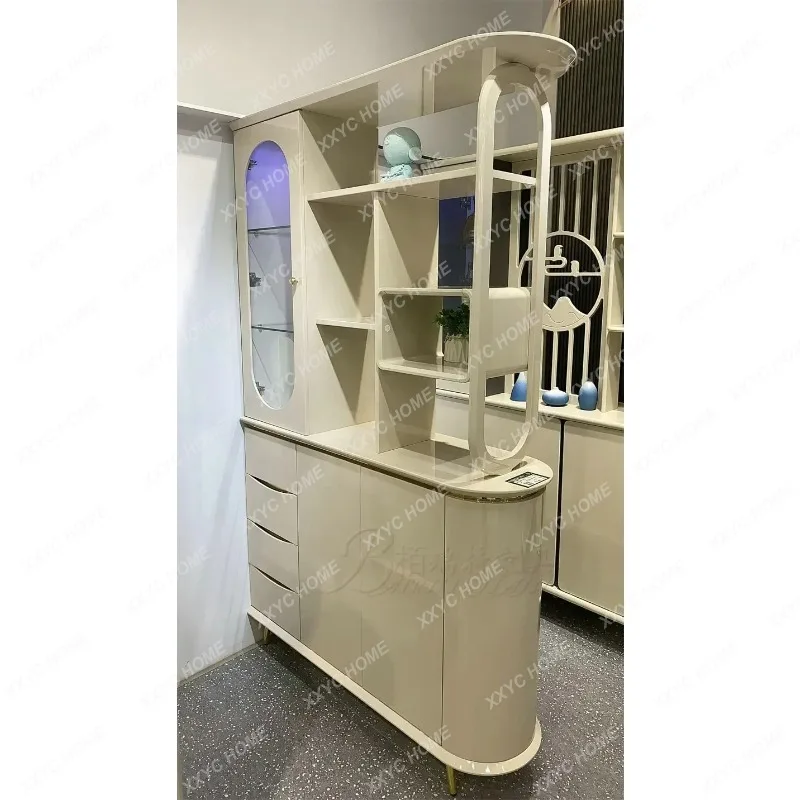 SL12*Living Room Entrance Screen Partition Double-Sided Shoe Cabinet and Wine Cabinet Integrated Light Luxury Style
