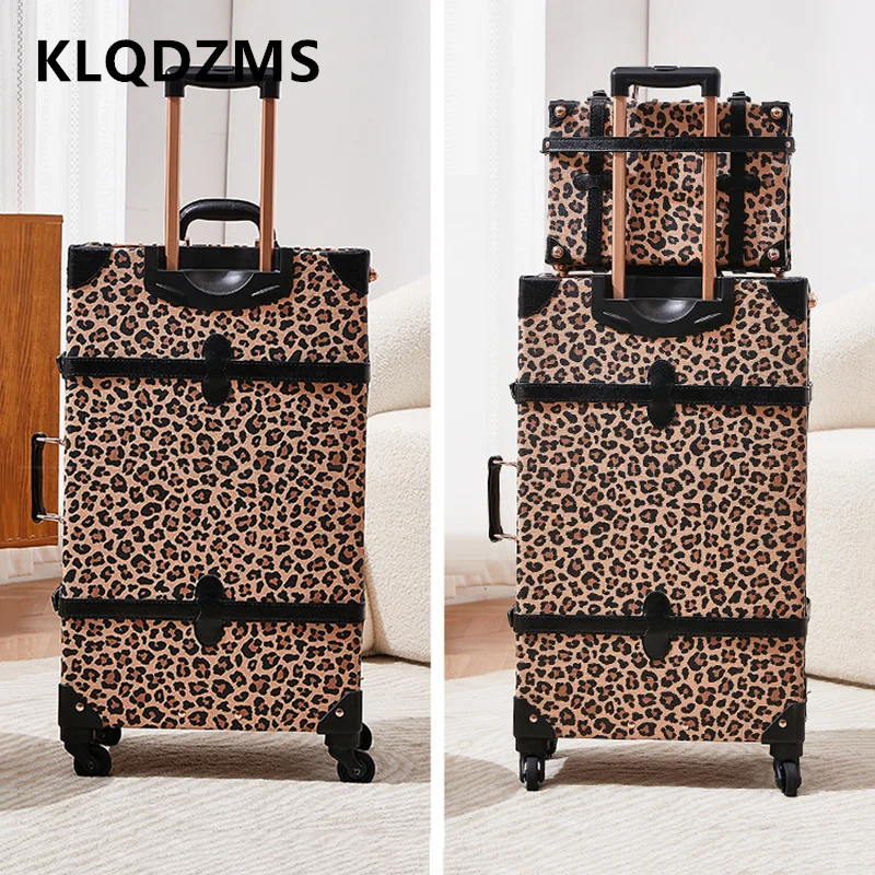 KLQDZMS High Quality PU Luggage Case with Large Capacity Trolley Case 20