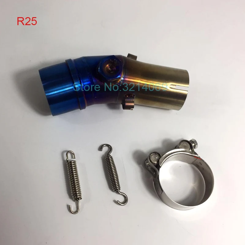 MOKALA SPEED Modified Semi-blue Motorcycle Exhaust Full System Manifold Connect Pipe Muffler Middle Link Pipe for R25 ER6N Z250