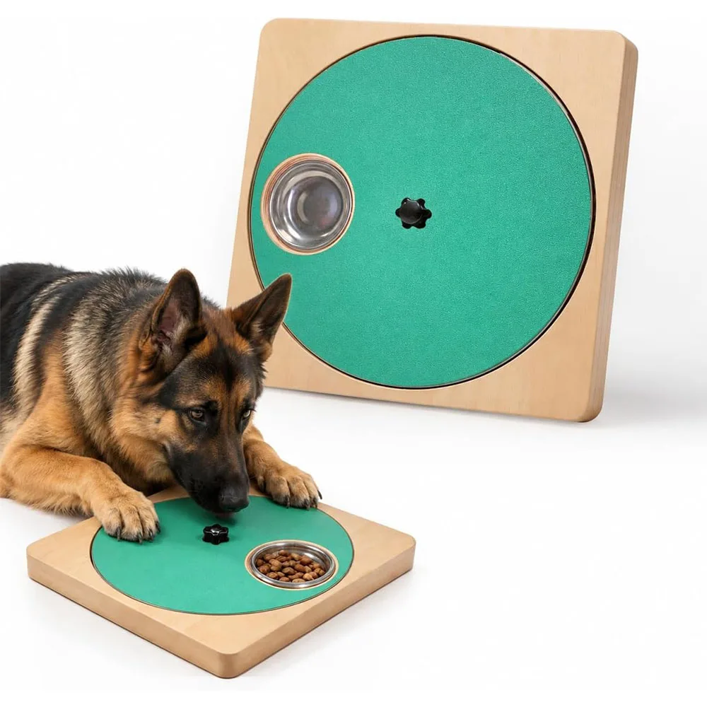 3-in-1 Wooden Dog Nail Scratch Board With Treat Box, Adjustable Interactive Dog Nail File Slow Feeder Puzzle Toy