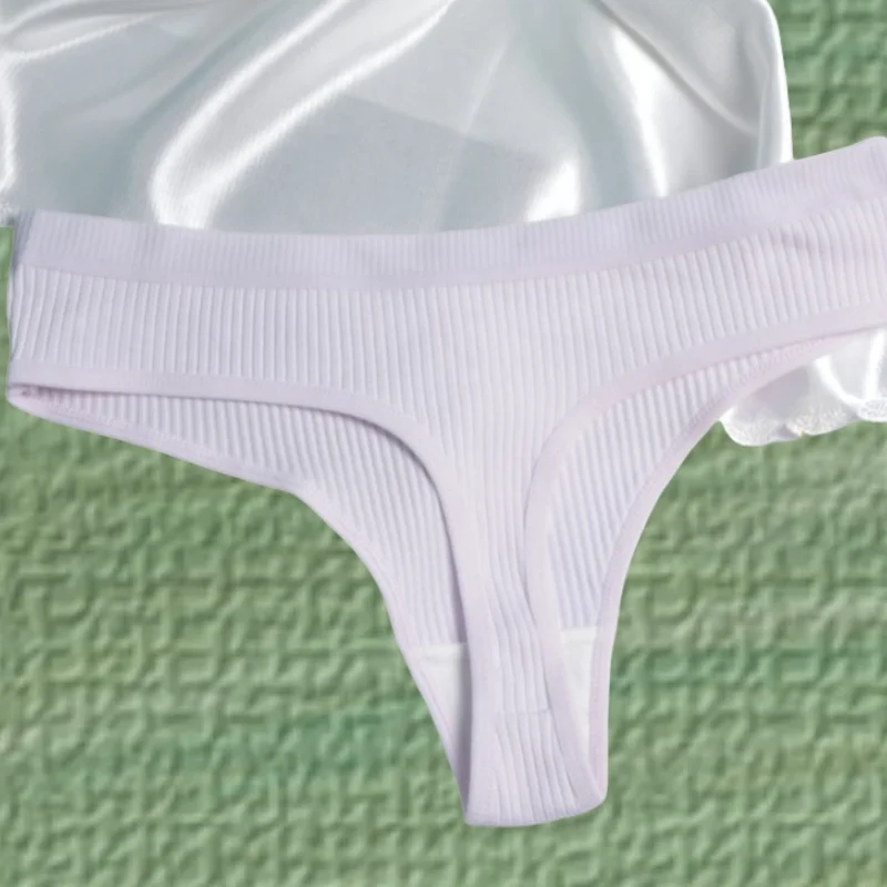 3 قطعة/المجموعة حجم كبير القطن مخطط سلس سيور المرأة بلون تنفس سراويل منخفضة الخصر مريحة g-سلسلة الملابس الداخلية #3