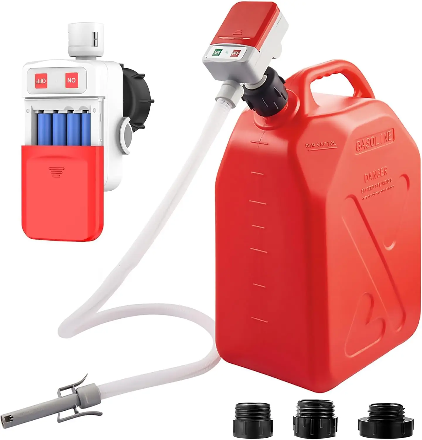 

Automatic Gas Can Pump with Auto Stop, Overfill Protection, 52'' Hose, 3.2 GPM, Battery Powered for Fuel Transfer