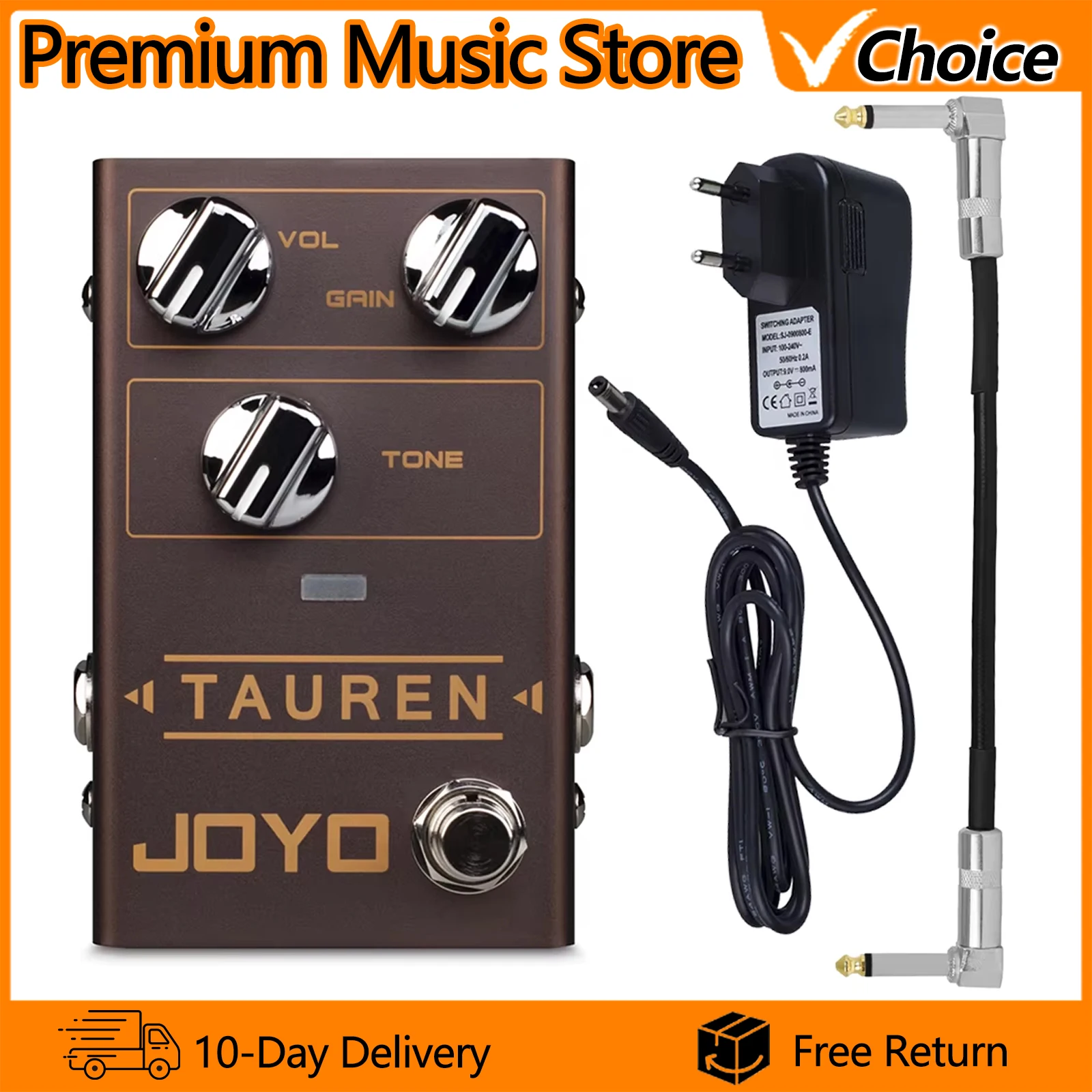 JOYO Electric Guitar Pedal R-01 TAUREN Overdrive Effect High Gain Guitar Pedal from Clean Boost to Distortion Guitar Accessories