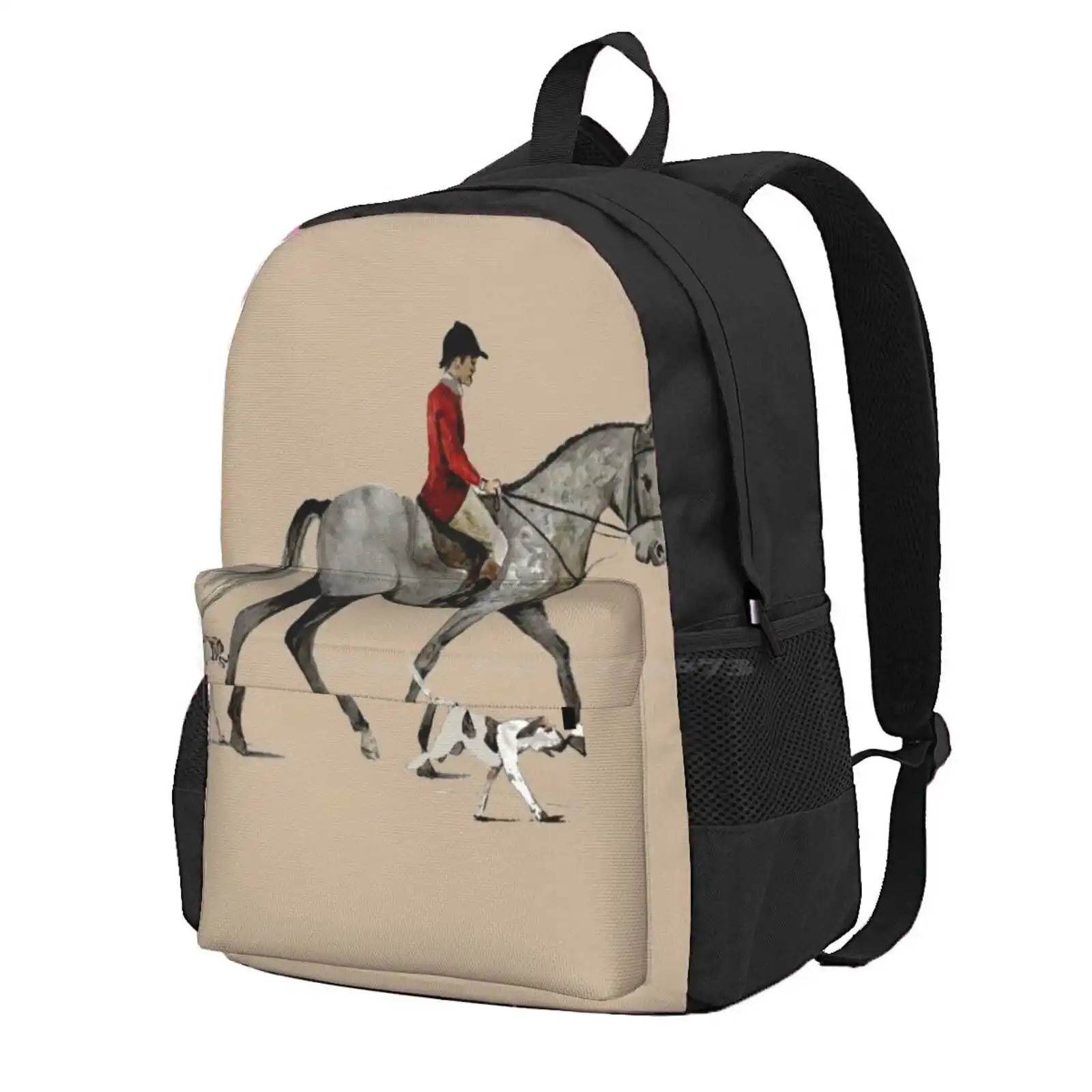 Fox Hunt Hot Sale Schoolbag Backpack Fashion Bags England Fox Hunt Horses Horse Riding