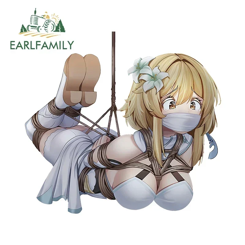 EARLFAMILY 13cm x 12.1cm Lumine Genshin Impact Car Stickers Anime Hentai Bundle NSFW Tie Decal Bondage Waterproof Decoration