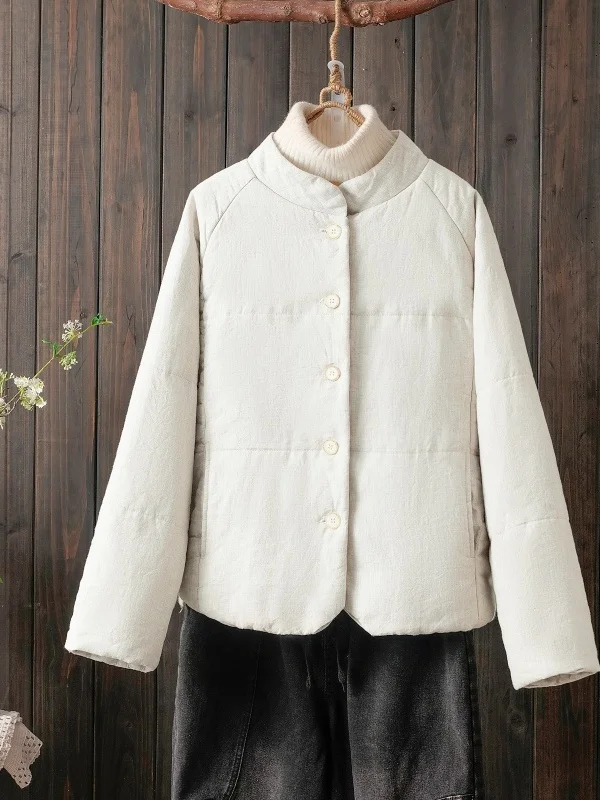 

Artsy Cotton Jaet с высоким воротником, ветрозащитная хлопковая подкладка, женская осенне-зимняя модная верхняя одежда, удобная свободная посадка, длинный свек