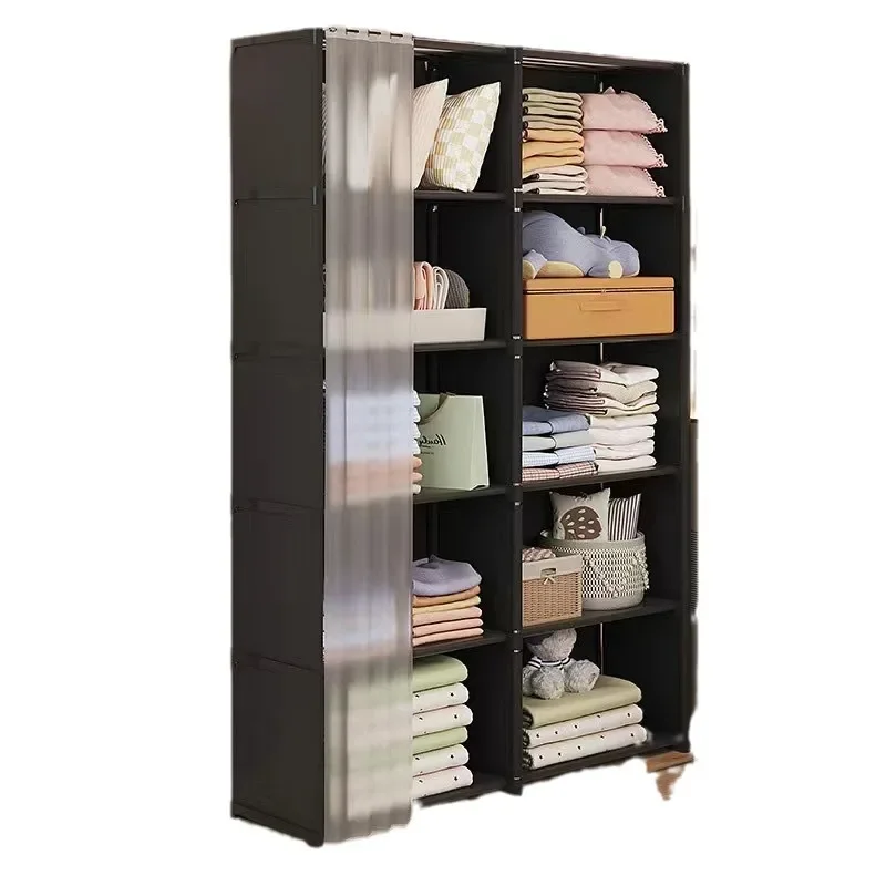 Multi-layer dustproof simple wardrobe balcony household folding storage