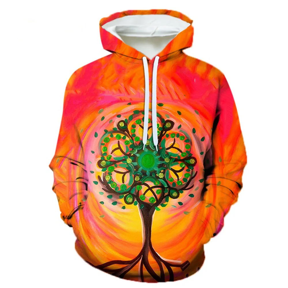 Psychedelic Tree 3d Print Men/Women Laxity Hoodie Casual Oversized Pullover Fashion Tops Popular Streetwear Trend Men Clothing