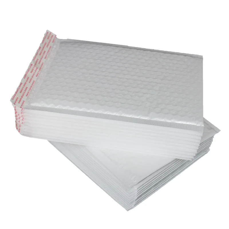 100 Sacos Envelope Pçs/lote Espuma Branca Auto Selo Saco de Pacotes de Saco Mailing Utentes Acolchoado Envelopes de Envio Grátis Com Bolha