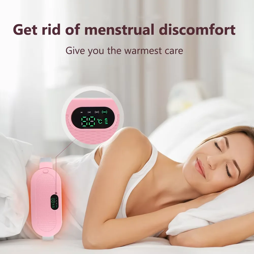 Electric Menstrual Period Massager Heating Massage Pad Belt for Female Waist Abdominal Lumbar Warm Belt Massage Device Vibration