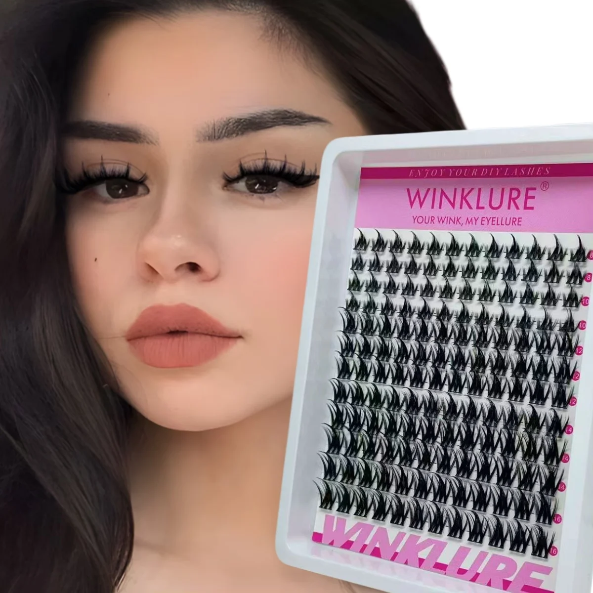 WINKLURE Wispy Lash Clusters Koreanischer Stil D-Curl, Natürliches Unsichtbares Band, DIY Volumen & Länge für Anime-Augenstile – Detail 2