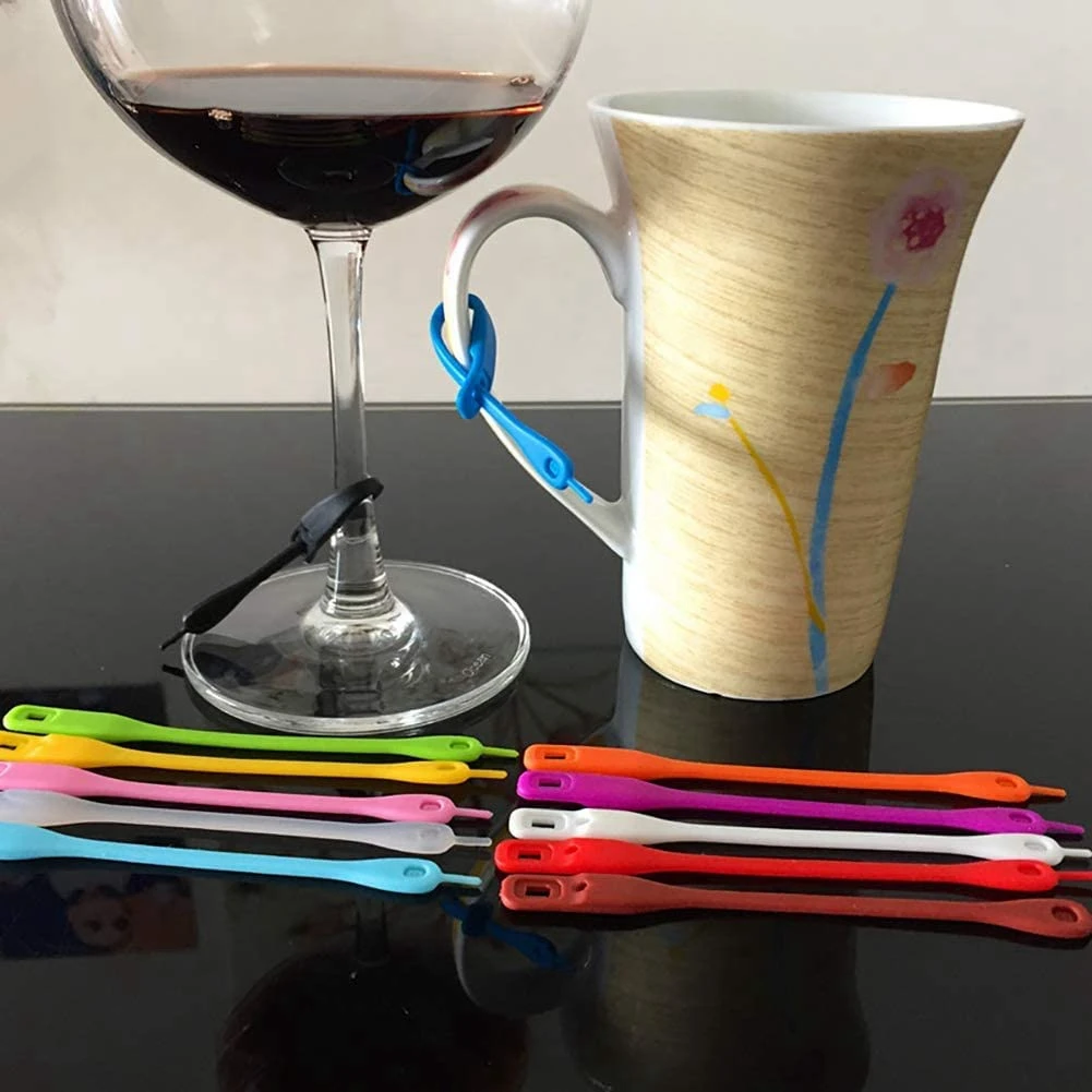 A33Z-Wine Glass Marker Charms, Cup Strip Tag, Marker Beer Glass Cup,Wine Drink Marker,Cocktail Glass Party Solution For Guest