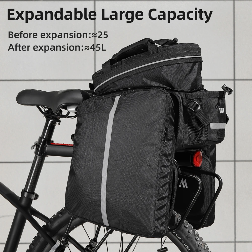 Expandable Large Capacity Bicycle Rear Rack Bag Outdoor TravelPack Handbag Cycling Bike Rearseat Storage Bag Cycling Accessory