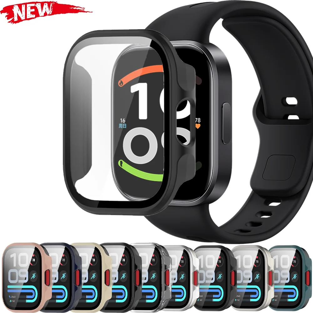 Coque en verre trempé et polycarbonate pour Redmi Watch 6 Active 6 Lite, protection intégrale anti-chute, coque de protection Redmi Watch 6 Lite