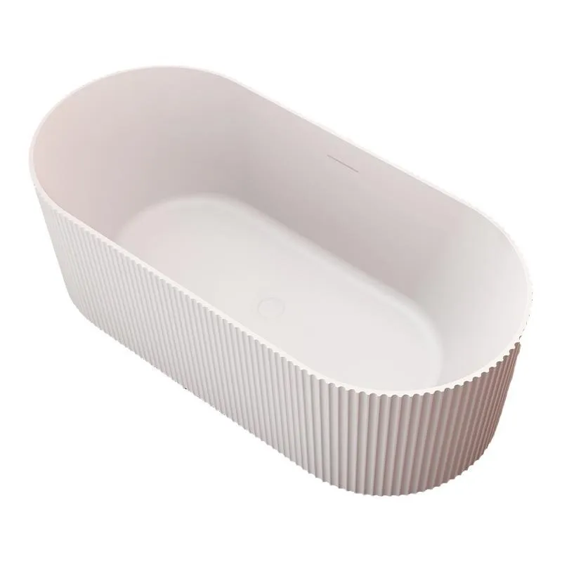 

Отдельностоящая ванна из искусственного камня с вертикальным волнистым узором для проекта отеля B&B, индивидуальный заказ, стиль «легкий люкс»