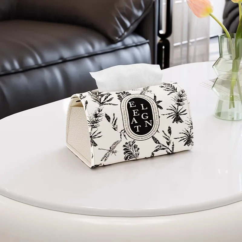 Leather Creative Tissue Box for Living Room Multifunctional Paper Dispenser Wall-Mounted High-End Car Paper Holder 2025 New Mode