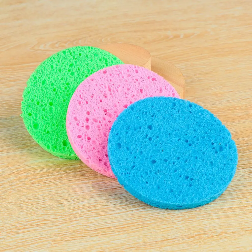 5Pcs Portable Exfoliator Skin Care Compress Puff Cleansing Sponge Face Wash Pad Body Facial Cleaner
