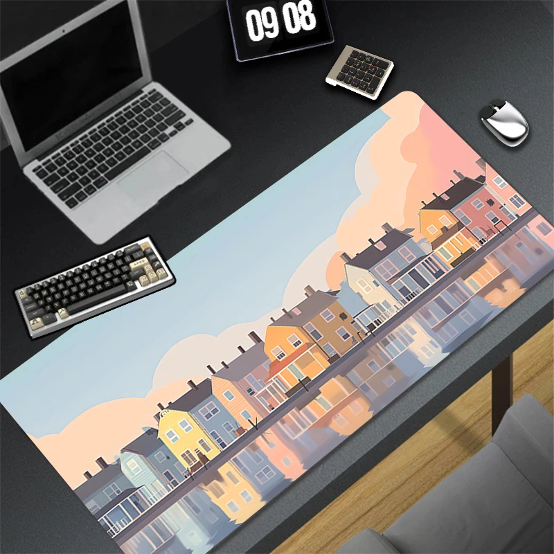 

Mousepad Computer New Mouse Pads Kawaii Cartoon City Keyboard Pad Mouse Mat Gamer Soft Office PC Carpet Table Mat Desktop Mat