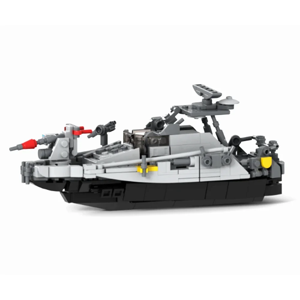 Gobricks moc filmes clássicos torero patrulhas barco bloco de construção conjunto explorando navio de guerra mecânico armas de água tijolos brinquedos