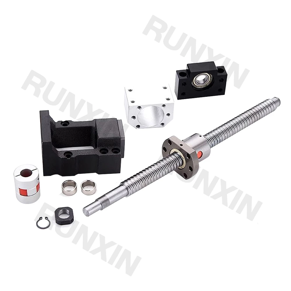 RXTNC Ball Screw Kit SFU1204 SFU1605 SFU1610 2005 L300-1500mm with Single Nut+BF12+DSG16H+Coupling+HM12-57 Motor Mount For CNC