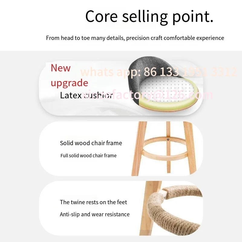 تخصيص مخصص ضوء فاخر خشب متين ارتفاع بار الحديثة الحد الأدنى الدورية مسند الظهر الجدول وكرسي