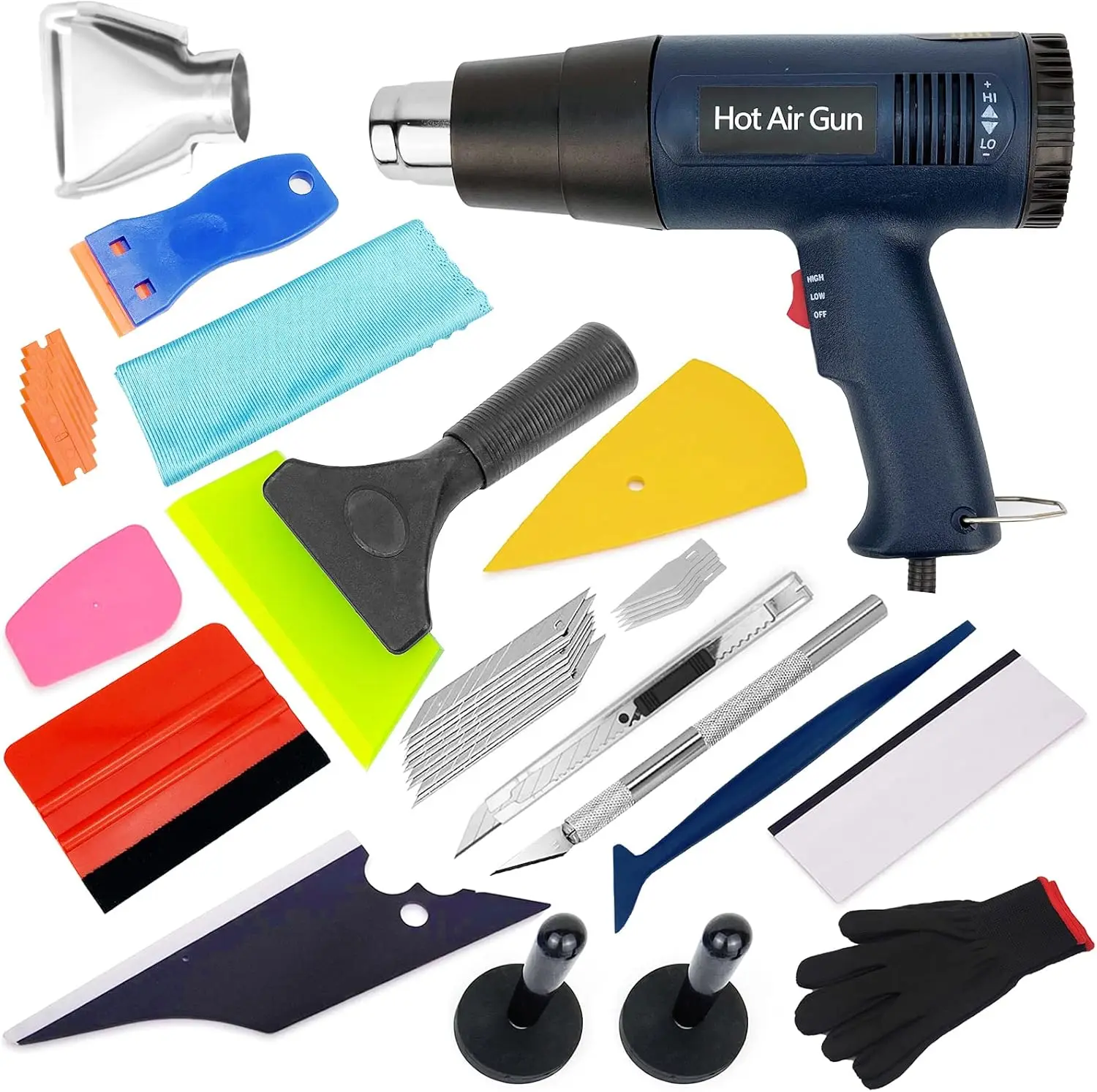 Cartints Car Paint Protection Vinyl Film Tool Kit, Window Tint Tools Includes Heat Gun, Squeegee, Scraper, Utility Knife, Edge