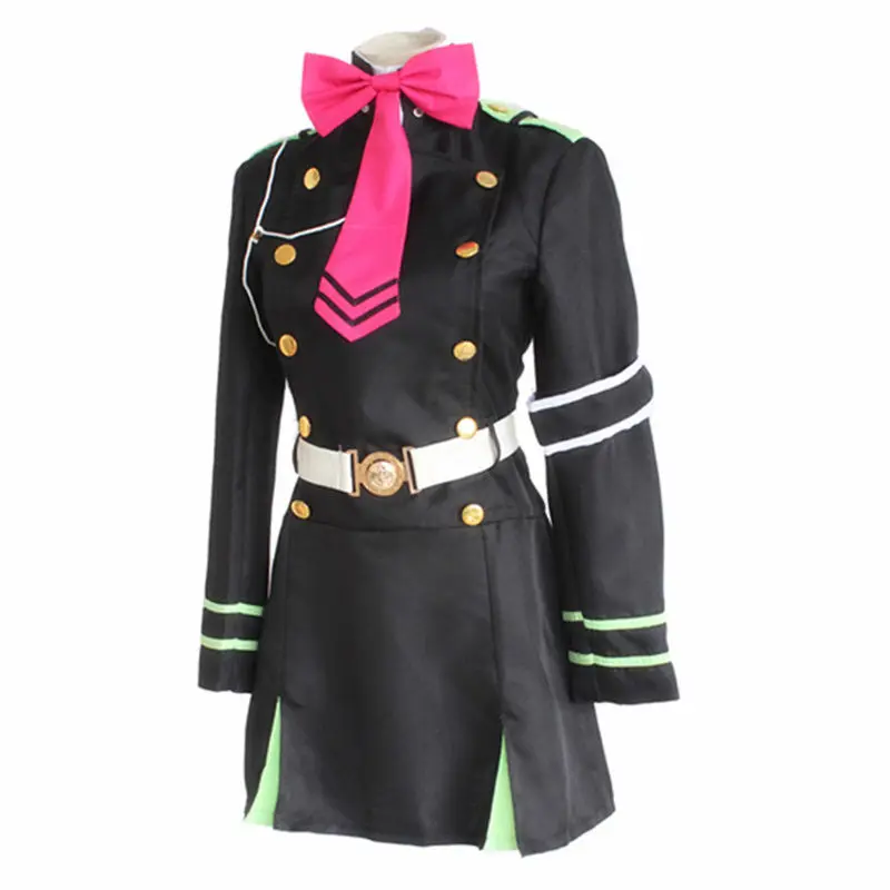 Japanischer anime seraph des endes owari kein seraph shinoa hiiragi cosplay kostüm perücke vollständiger satz uniform frauen für halloween party