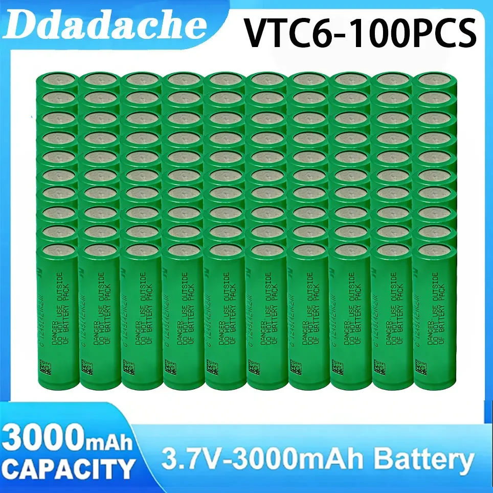 Original 18650 VTC6 3,7V 3000mAh wiederaufladbare Lithium-Batterie, 30A Entladung, geeignet für Elektrowerkzeug-Schraubendreher und E-Zigaretten-Akkus.