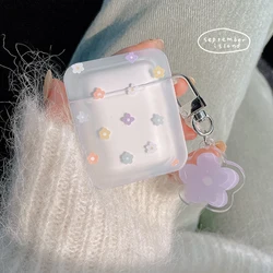 Cute Fresh Flower Case for Apple AirPods 1 2 Pro 3rd Case Purple Flower Case for AirPods Pro 3 Case with Keychain Lanyard