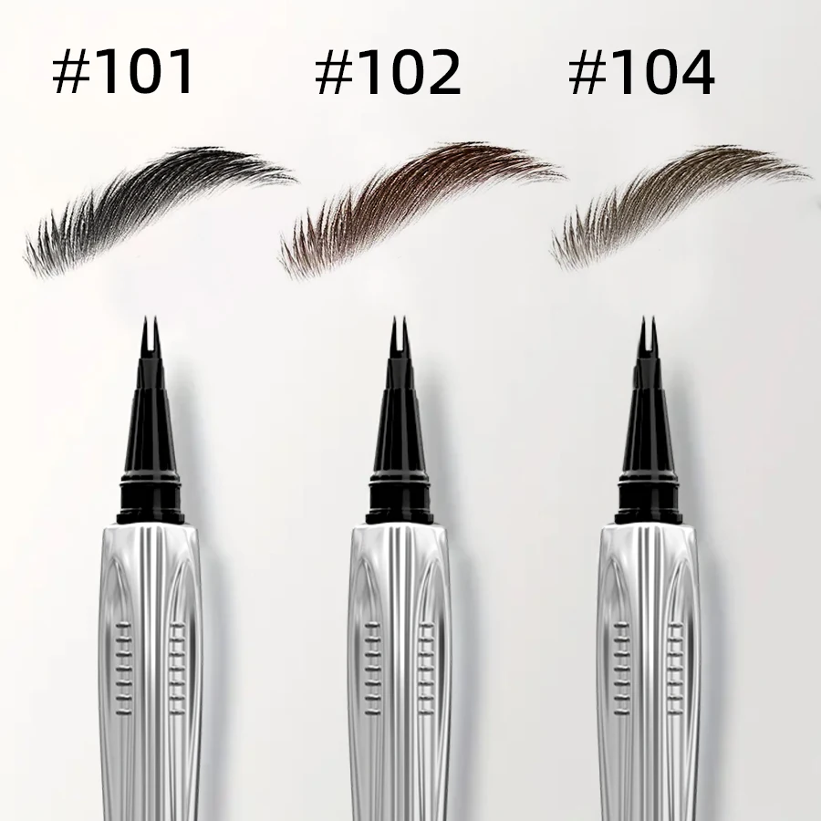 Stylo à sourcils Microblading, 8 couleurs, 2 fourchettes, maquillage imperméable pour les yeux, cadeaux pour femmes, crayon à sourcils Anti-taches, cosmétiques naturels