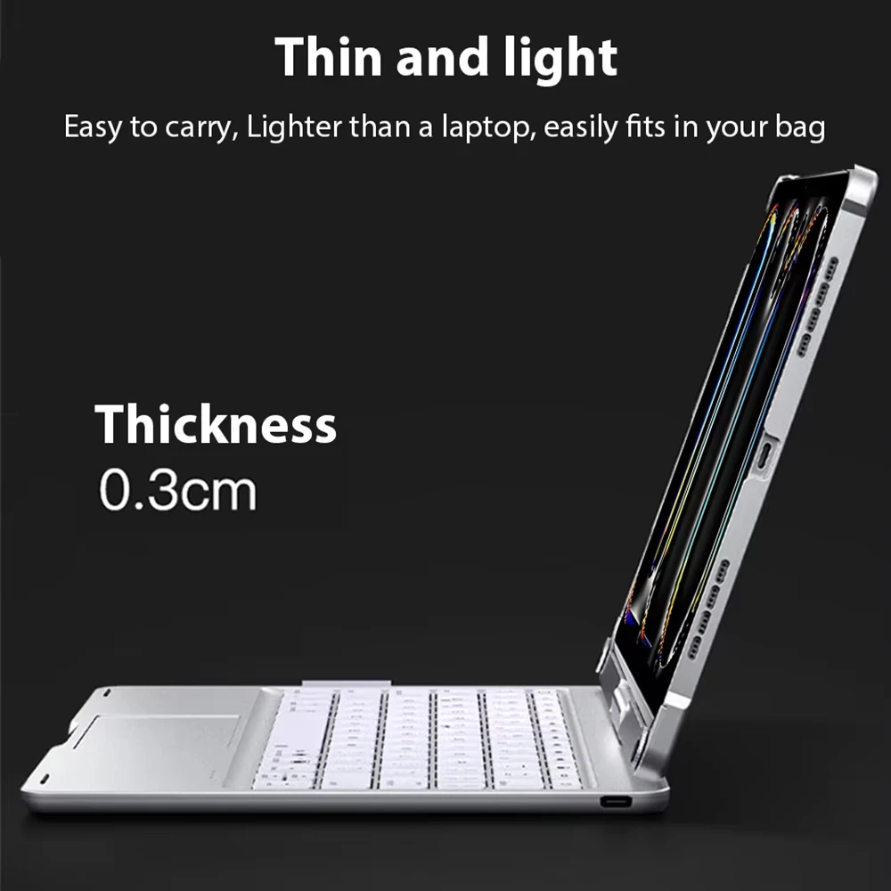 Magic Keyboard Case For iPad Pro 11 12.9 13 2024 M2 M4 Air 3 4 5 10th Generation For iPad 10.2 7/8/9th 10.5 Mini 6 Backlit Cover